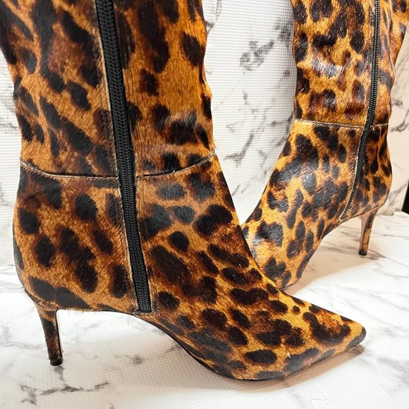 SCHUTZ LEOPARD JUNGLE LEOPARD BOOT HEELS MIRYANNA SZ 6.5B - Picture 4 of 7
